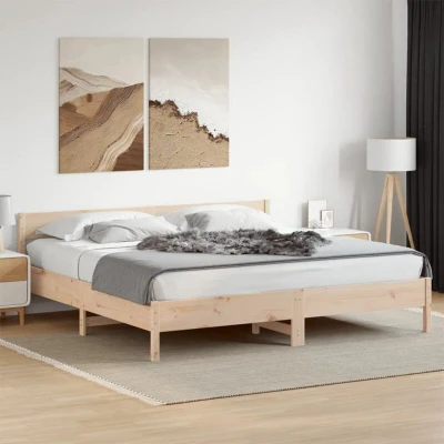 Paveikslėlis vidaXL Bed Frame without Mattress 180x200 cm Super King Solid Wood Pine