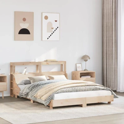 Paveikslėlis vidaXL Bed Frame without Mattress 140x190 cm Solid Wood Pine