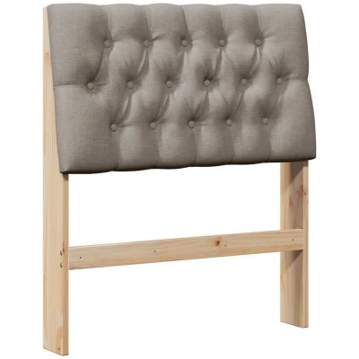 Paveikslėlis vidaXL Upholstered Headboard Taupe 80 cm Solid Pine Wood