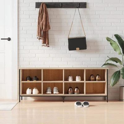 Paveikslėlis vidaXL Shoe Cabinet Sonoma Oak 131x35x50 cm Engineered Wood