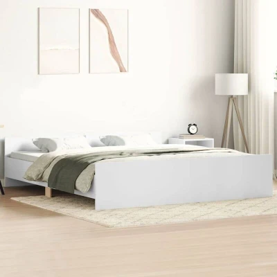 Paveikslėlis vidaXL Bed Frame without Mattress White 180x200 cm Super King