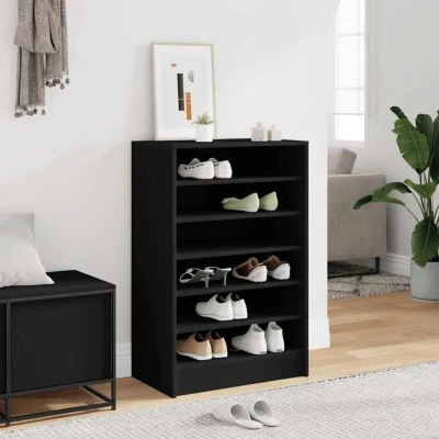 Paveikslėlis vidaXL Shoe Cabinet Black 60x35x92 cm Engineered Wood