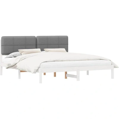 Paveikslėlis vidaXL Bed Frame with Upholstered Headboard Light Grey 120 x 200 cm