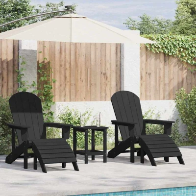 Paveikslėlis vidaXL Garden Chair 2 pcs Black 83 x 74 92 cm Polyethylene