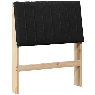 Paveikslėlis vidaXL Upholstered Headboard Black 75 cm Solid Pine Wood