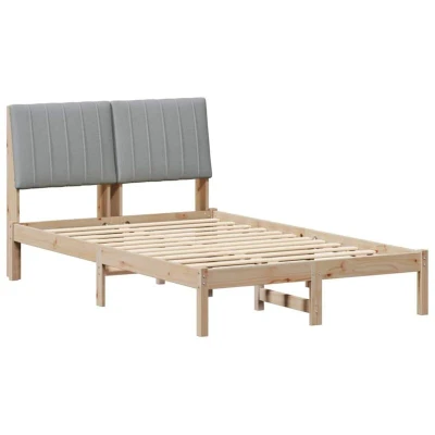 Paveikslėlis vidaXL Bed Frame Light Grey 120 x 200 cm Solid Pine Wood