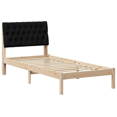 Paveikslėlis vidaXL Bed Frame with Upholstered Headboard Brown 90 x 200 cm