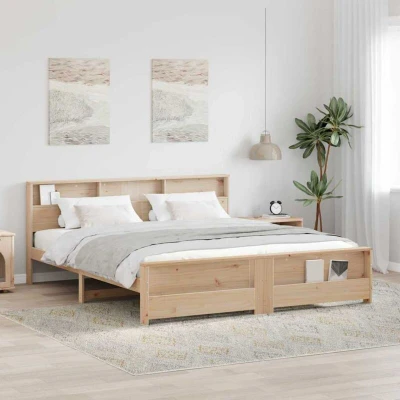 Paveikslėlis vidaXL Bed Frame with Headboard Brown 180 x 200 cm Engineered Wood