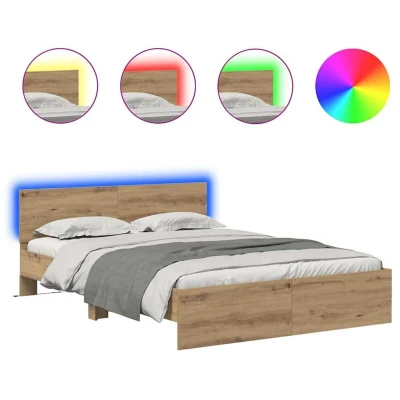 Paveikslėlis vidaXL Bed Frame Artisan Oak 140 x 200 cm Engineered Wood