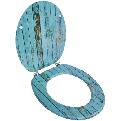 Paveikslėlis vidaXL Toilet Seat with MDF Lid Old Wood Design