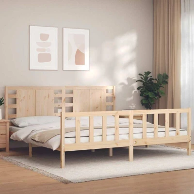Paveikslėlis vidaXL Bed Frame without Mattress 200x200 cm Solid Wood Pine