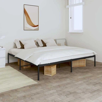 Paveikslėlis vidaXL Metal Bed Frame without Mattress Black 180x200cm