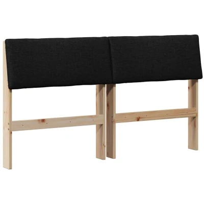 Paveikslėlis vidaXL Upholstered Headboard Black 135 cm Solid Pine Wood