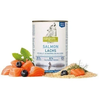 Paveikslėlis ISEGRIM, XS-XL, Salmon, canned grain-free wet dog food, (in sauce), 400g
