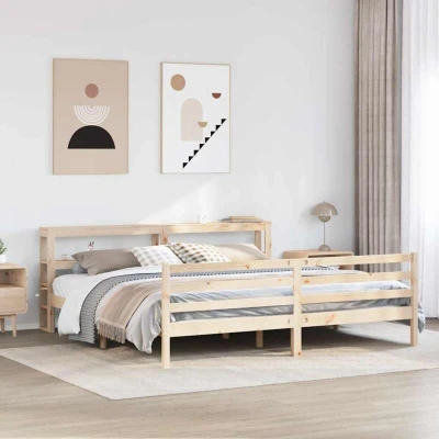 Paveikslėlis vidaXL Bed Frame without Mattress 200x200 cm Solid Wood Pine