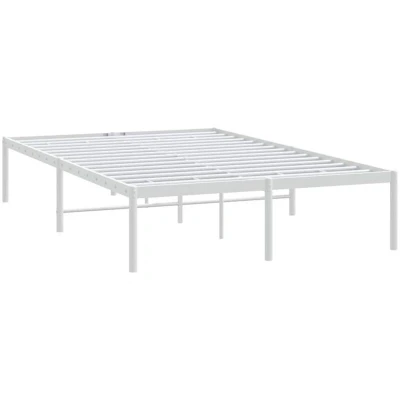Paveikslėlis vidaXL Metal Bed Frame without Mattress White 120x190cm