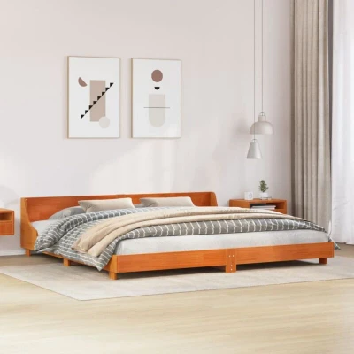 Paveikslėlis vidaXL Bed Frame without Mattress Wax Brown 200x200 cm Solid Wood Pine