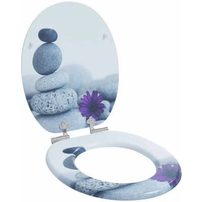 Paveikslėlis vidaXL Soft-Close Toilet Seat Grey 44 x 38 cm MDF board