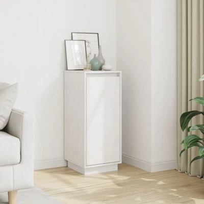 Paveikslėlis vidaXL Sideboard White 31.5x34x75 cm Solid Wood Pine