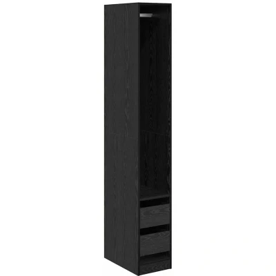 Paveikslėlis vidaXL Wardrobe with Drawer Black Oak 50 x 30 200 cm Engineered Wood