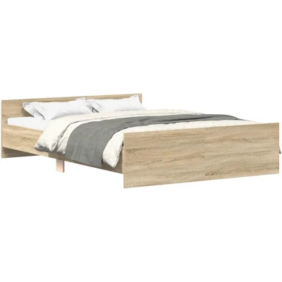Paveikslėlis vidaXL Bed Frame without Mattress Sonoma Oak 140x190 cm
