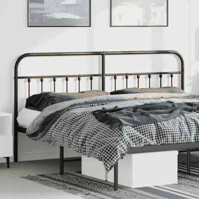 Paveikslėlis vidaXL Metal Replace Headboard Black 193 cm