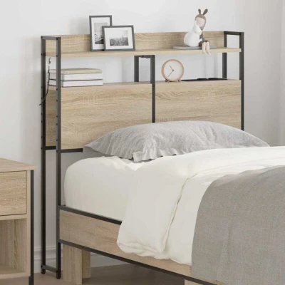 Paveikslėlis vidaXL Storage Headboard with Sonoma oak Engineered wood