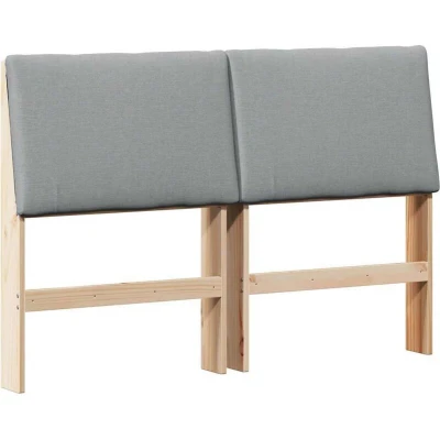 Paveikslėlis vidaXL Upholstered Headboard Light Grey 160 cm Solid Pine Wood