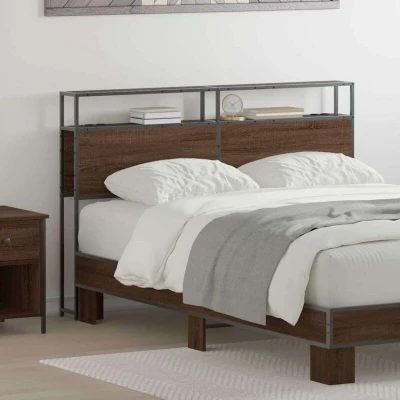Paveikslėlis vidaXL Storage Headboard with Brown oak Engineered wood