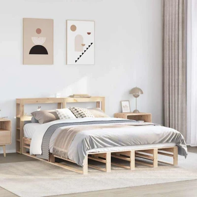 Paveikslėlis vidaXL Bed Frame without Mattress 120x190 cm Small Double Solid Wood Pine
