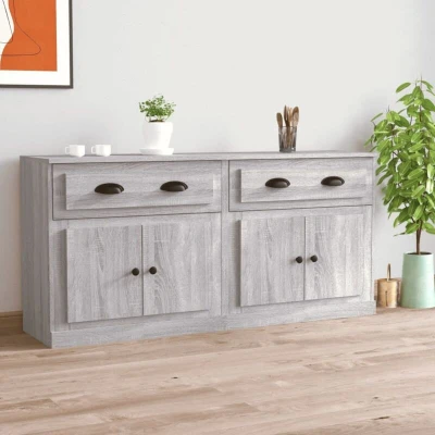 Paveikslėlis vidaXL Sideboards 2 pcs Grey Sonoma Engineered Wood