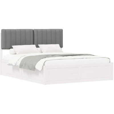 Paveikslėlis vidaXL Bed Frame with Upholstered Headboard Light Grey 150 x 200 cm