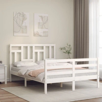 Paveikslėlis vidaXL Bed Frame without Mattress White 120x200 cm Solid Wood