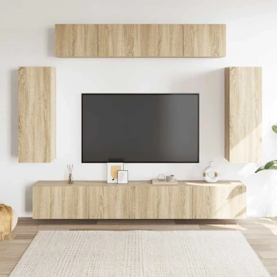 Paveikslėlis vidaXL 6 Piece TV Cabinet Set Sonoma Oak Engineered Wood