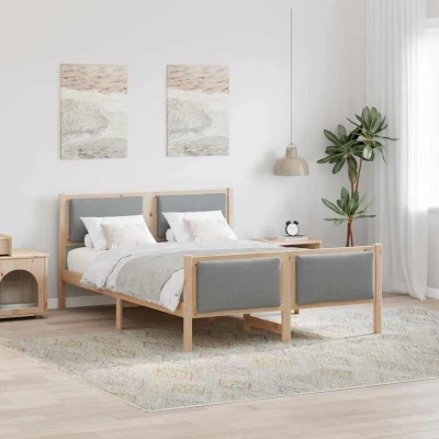 Paveikslėlis vidaXL Bed Frame with Headboard Light Grey 160 x 200 cm Fabric