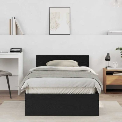 Paveikslėlis vidaXL Bed Frame Black Oak 203 x 104 70 cm Engineered Wood