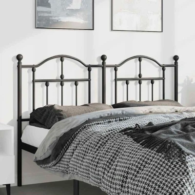 Paveikslėlis vidaXL Metal Replace Headboard Black 135 cm