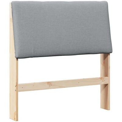 Paveikslėlis vidaXL Upholstered Headboard Light Grey 90 cm Solid Pine Wood