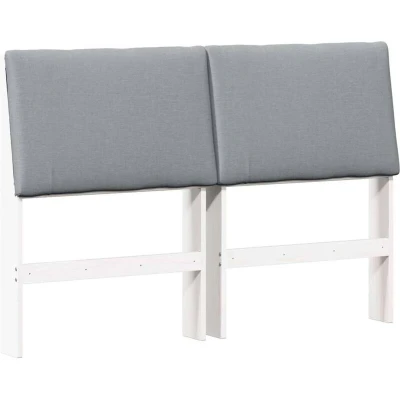 Paveikslėlis vidaXL Upholstered Headboard Light Grey 160 cm Solid Pine Wood