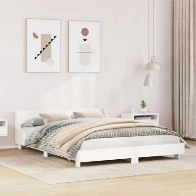 Paveikslėlis vidaXL Bed Frame without Mattress White 140x200 cm Solid Wood Pine