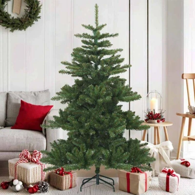 Paveikslėlis vidaXL Artificial Hinged Christmas Tree Green 150 cm PVC, steel
