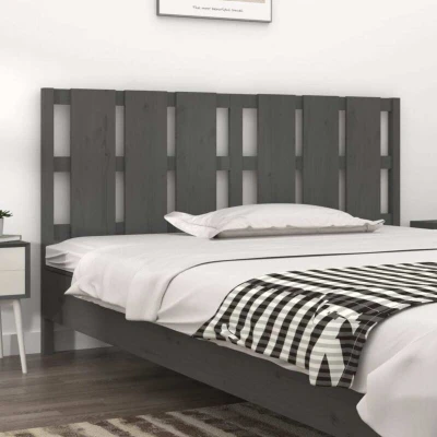 Paveikslėlis vidaXL Bed Headboard Grey 165.5x4x100 cm Solid Wood Pine