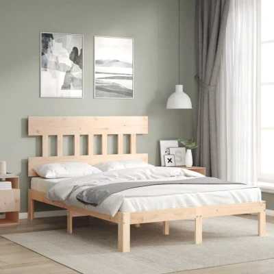 Paveikslėlis vidaXL Bed Frame without Mattress Small Double Solid Wood Pine