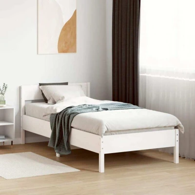 Paveikslėlis vidaXL Bed Frame without Mattress White 90x190 cm Single Solid Wood Pine