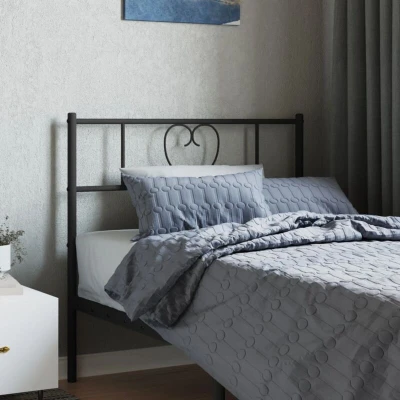Paveikslėlis vidaXL Metal Replace Headboard Black 90 cm