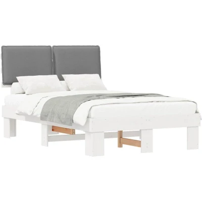Paveikslėlis vidaXL Bed Frame with Upholstered Headboard Light Grey 120 x 190 cm