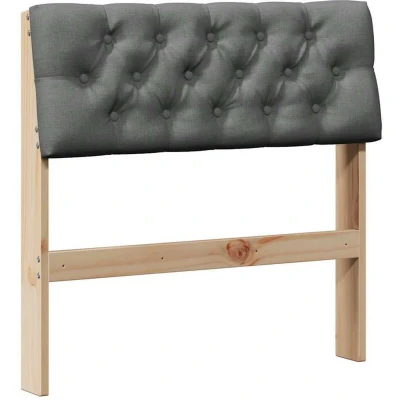 Paveikslėlis vidaXL Upholstered Headboard Dark Grey 80 cm Solid Pine Wood