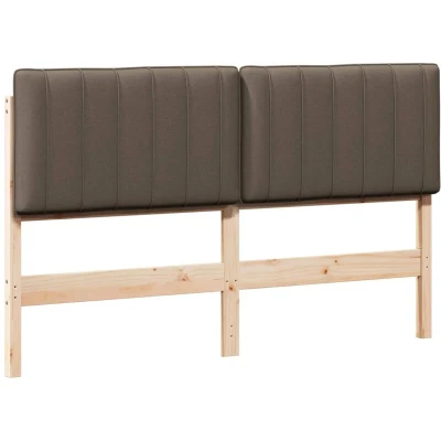 Paveikslėlis vidaXL Upholstered Headboard Brown and Taupe 150 cm Solid Pine Wood