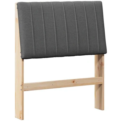 Paveikslėlis vidaXL Upholstered Headboard Dark Grey 75 cm Solid Pine Wood