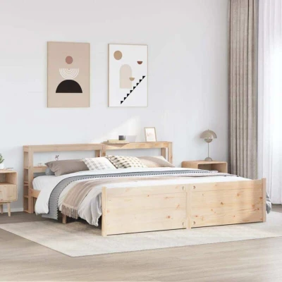 Paveikslėlis vidaXL Bed Frame with Headboard without Mattress 180x200 cm Super King